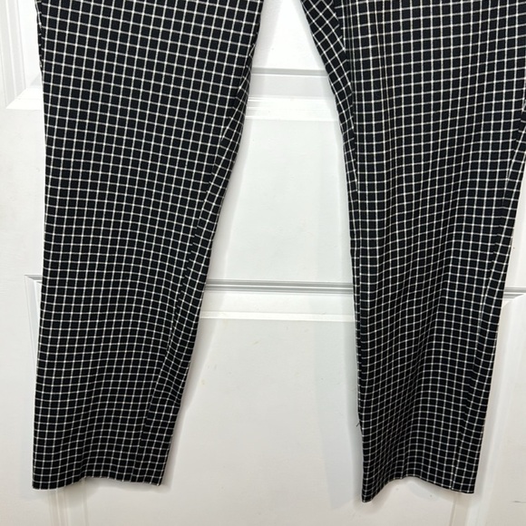 LOFT Petites Size 10 Marisa Black White Grid Cropped Stretch Trouser Pants $80 - Picture 6 of 13